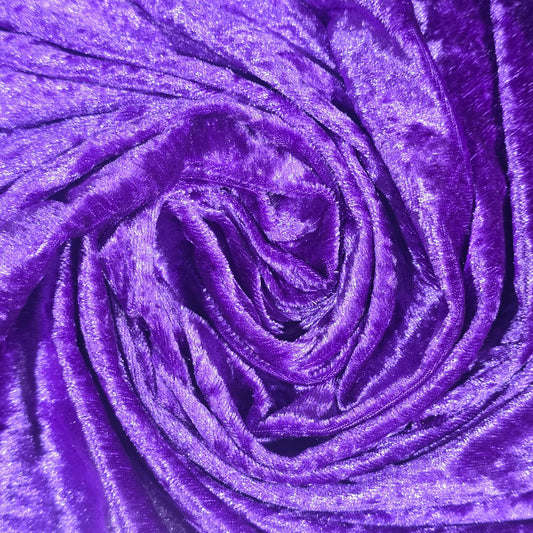 Premium Crushed Stretch Velvet Fabric Purple Velour Dress Upholstery Craft Material 58" / 150cm Wide by the Metre