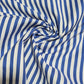 Premium Cotton Stripe Fabric – Royal Blue & White Vertical Stripes | 58 Inch Wide | Soft Breathable Shirting & Dress Fabric