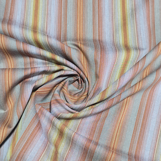 Cord, 100 % Baumwolle, gestreifter Jacquard, nicht dehnbar, für Bastelarbeiten, Kleider, Polsterung, 147,3 cm (beige Basis)