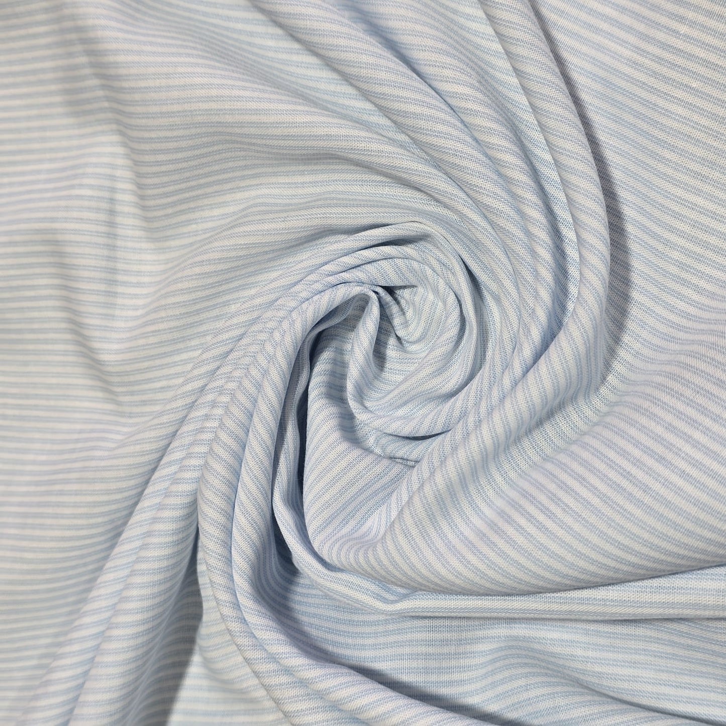 Premium Cotton Pinstripe Fabric – Sky Blue & White | 58 Inch Wide | Soft Breathable Shirting & Dress Fabric
