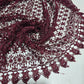 Premium burgundy floral embroidered lace fabric