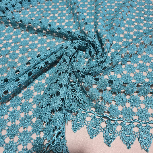 Daisy floral lace fabric for bridal and evening dresses