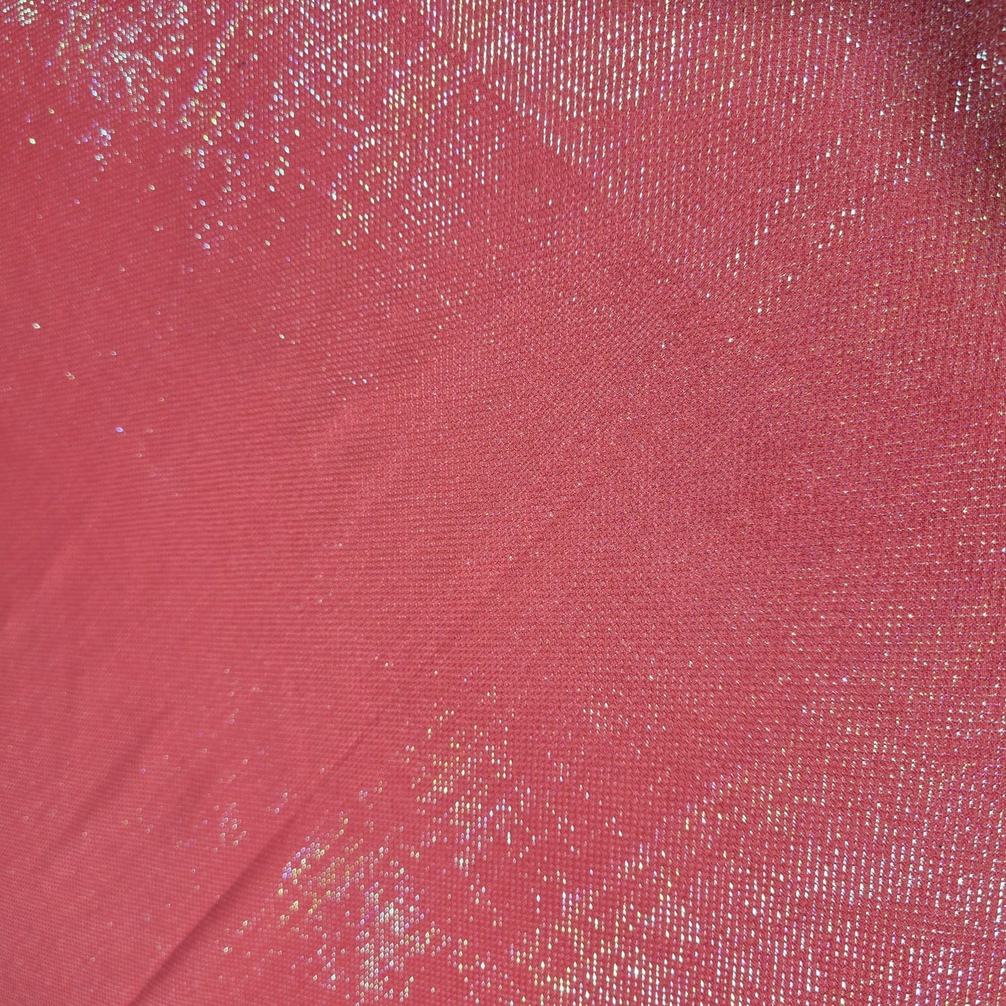 Coral Pink Glitter Stretch Fabric – 2 Way Stretch | Shimmer Knit Fabric | 58 Inch Wide