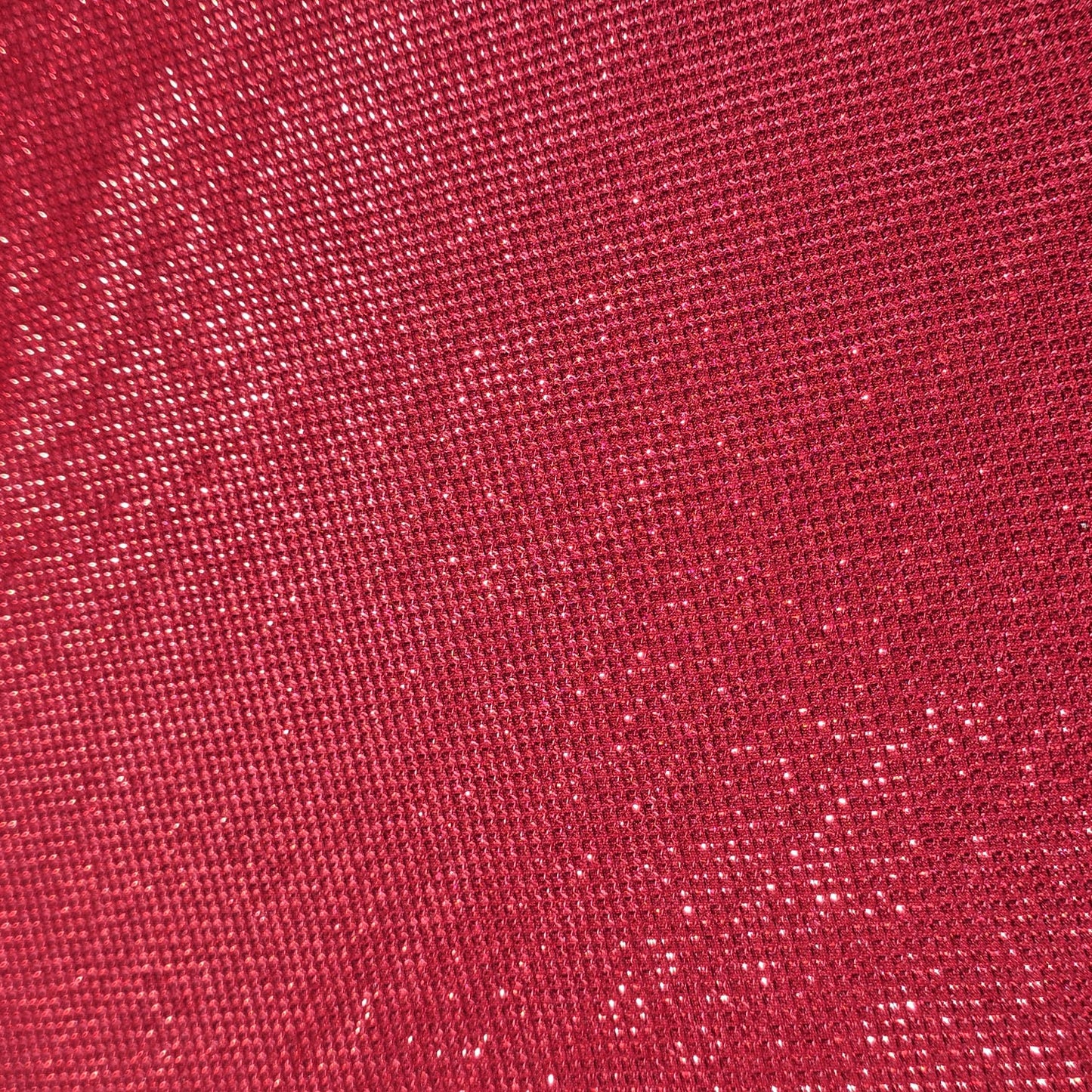 Red shimmer knit fabric
