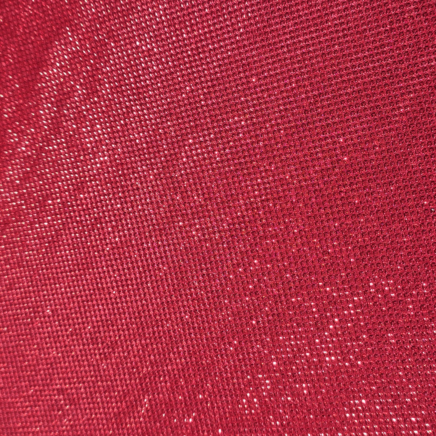 Red shimmer knit fabric