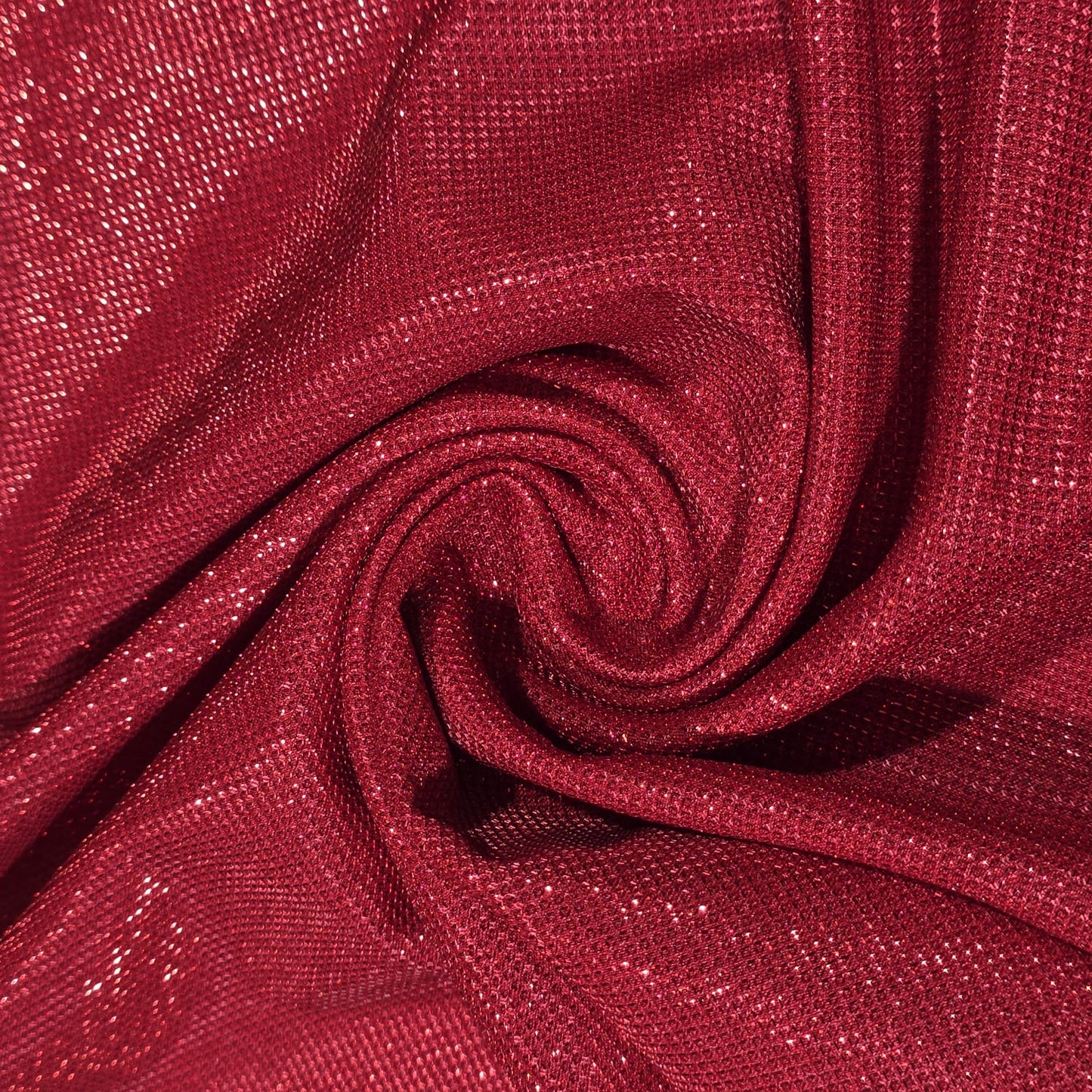 Red shimmer knit fabric