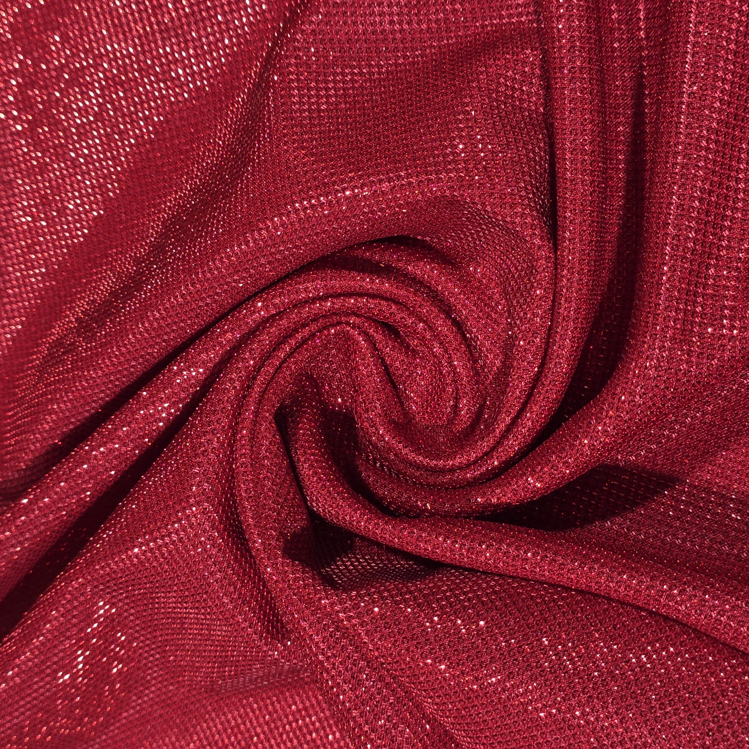 Red shimmer knit fabric