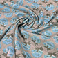 100% Cotton Lawn Fabric – Blue Floral Block Print on Beige | 44 Inch Wide Cotton Dress Fabric