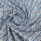 100% Cotton Lawn Fabric – Blue Geometric Stripe Print | Lightweight Dress Fabric | 44 Inch Wide