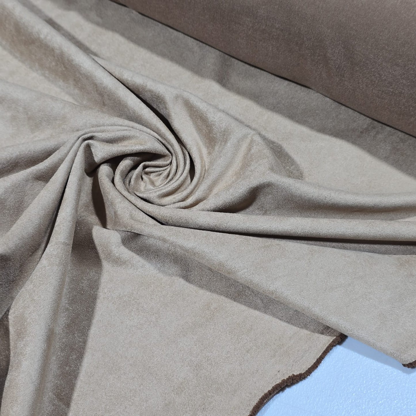 Beige Suede Fabric 44" Wide – Soft Faux Suede Material Sold by the Meter