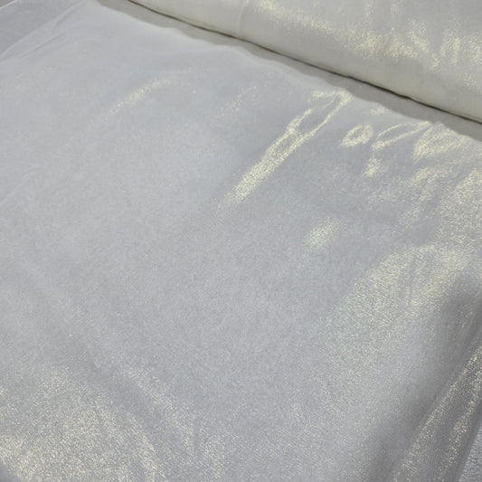 Ivory / White Shimmer Chiffon Fabric 44" Wide Sheer Bridal Wedding By Metre