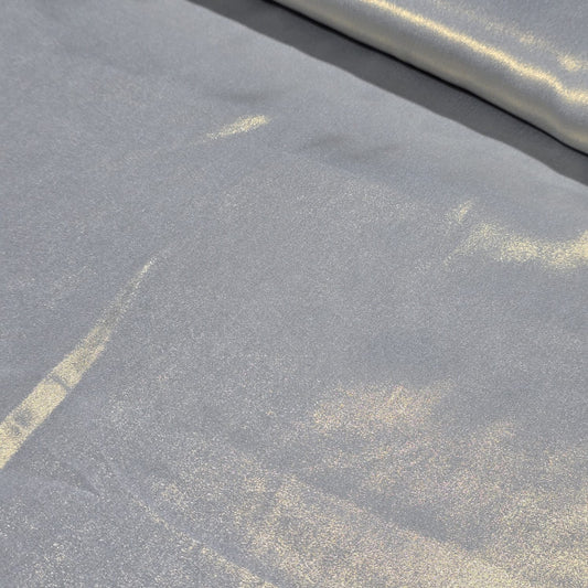 Silver Shimmer Chiffon Fabric – Lightweight Sparkle Dress Fabric by the Metre
