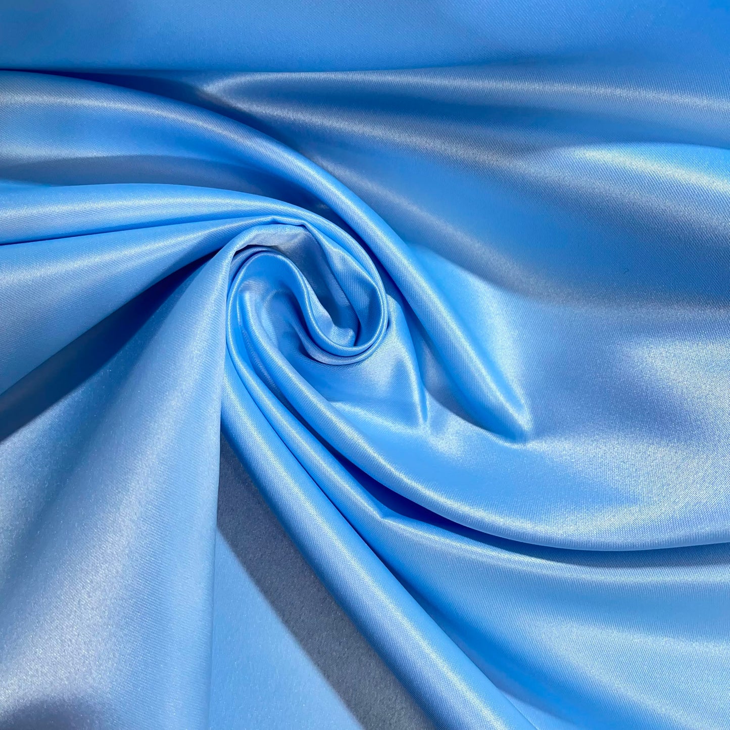 Sky Blue Heavyweight Dull Duchess Satin Fabric – Luxury Bridal & Dress Fabric 58" Wide by the Meter