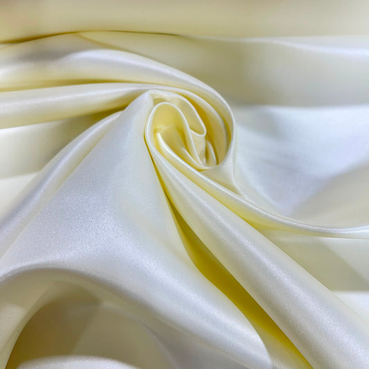Cream Heavyweight Dull Duchess Satin Fabric – Luxury Bridal & Dress Fabric 58" Wide by the Meter