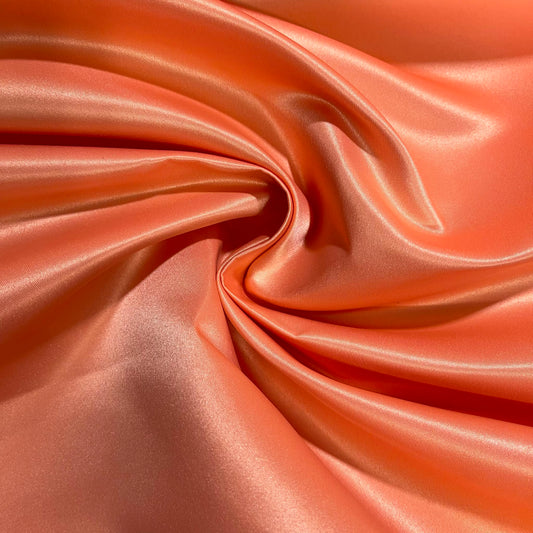 Coral Heavyweight Dull Duchess Satin Fabric – Luxury Bridal & Dress Fabric 58" Wide by the Meter