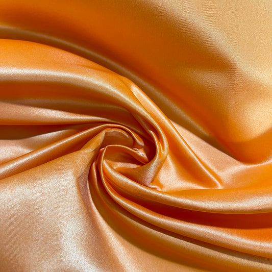 Peach Heavyweight Dull Duchess Satin Fabric – Luxury Bridal & Dress Fabric 58" Wide by the Meter
