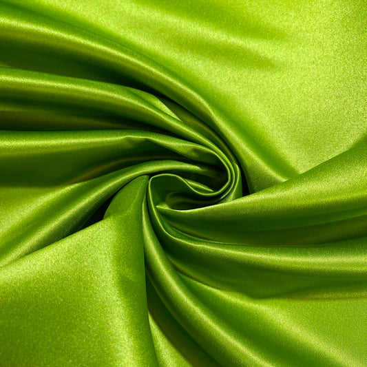 Lime Green Heavyweight Dull Duchess Satin Fabric – Luxury Bridal & Dress Fabric 58" Wide by the Meter