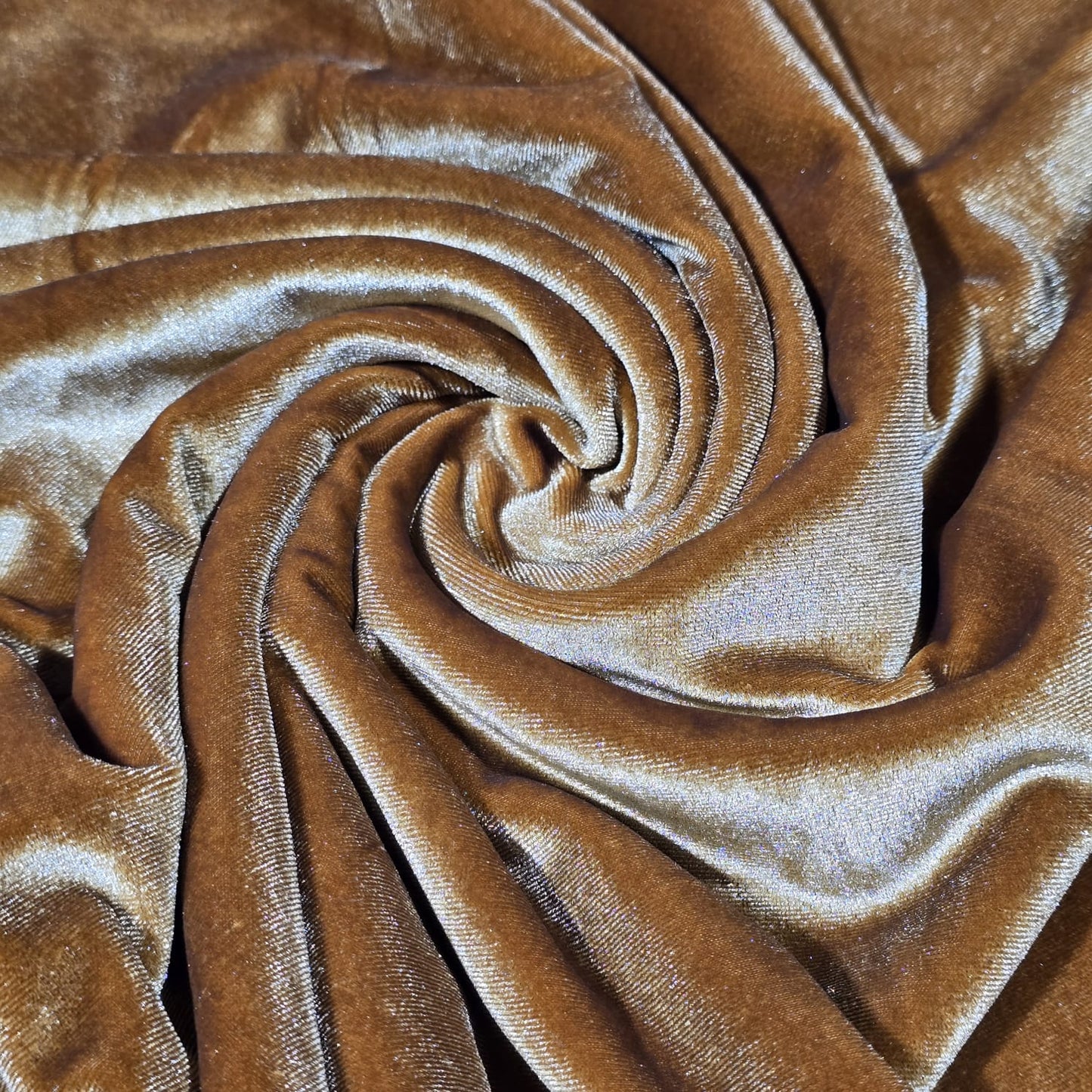 Camel Plain Velour 2 Way Stretch Fabric 58" Wide | Sold by the Meter