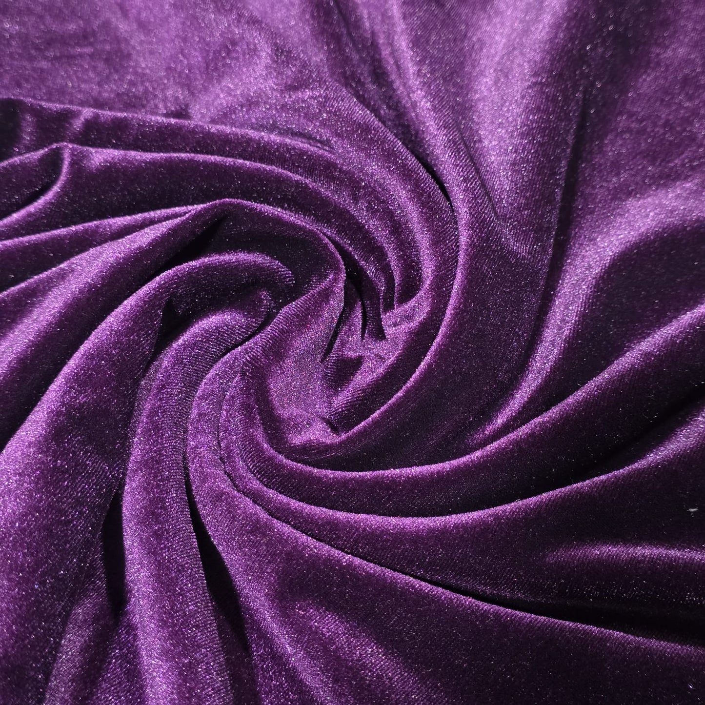 Deep Purple Plain Velour 2 Way Stretch Fabric 58" Wide | Sold by the Meter