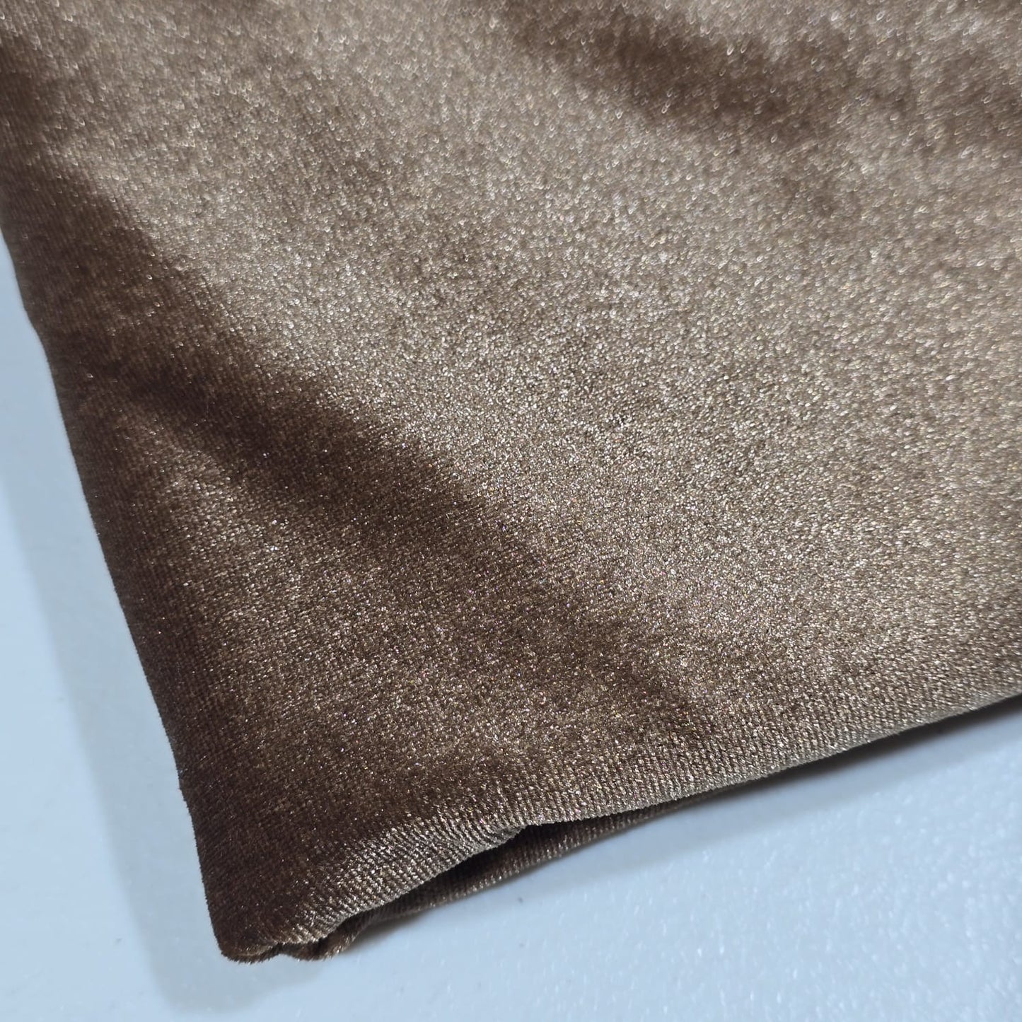 Taupe Plain Velour 2 Way Stretch Fabric 58" Wide | Sold by the Meter
