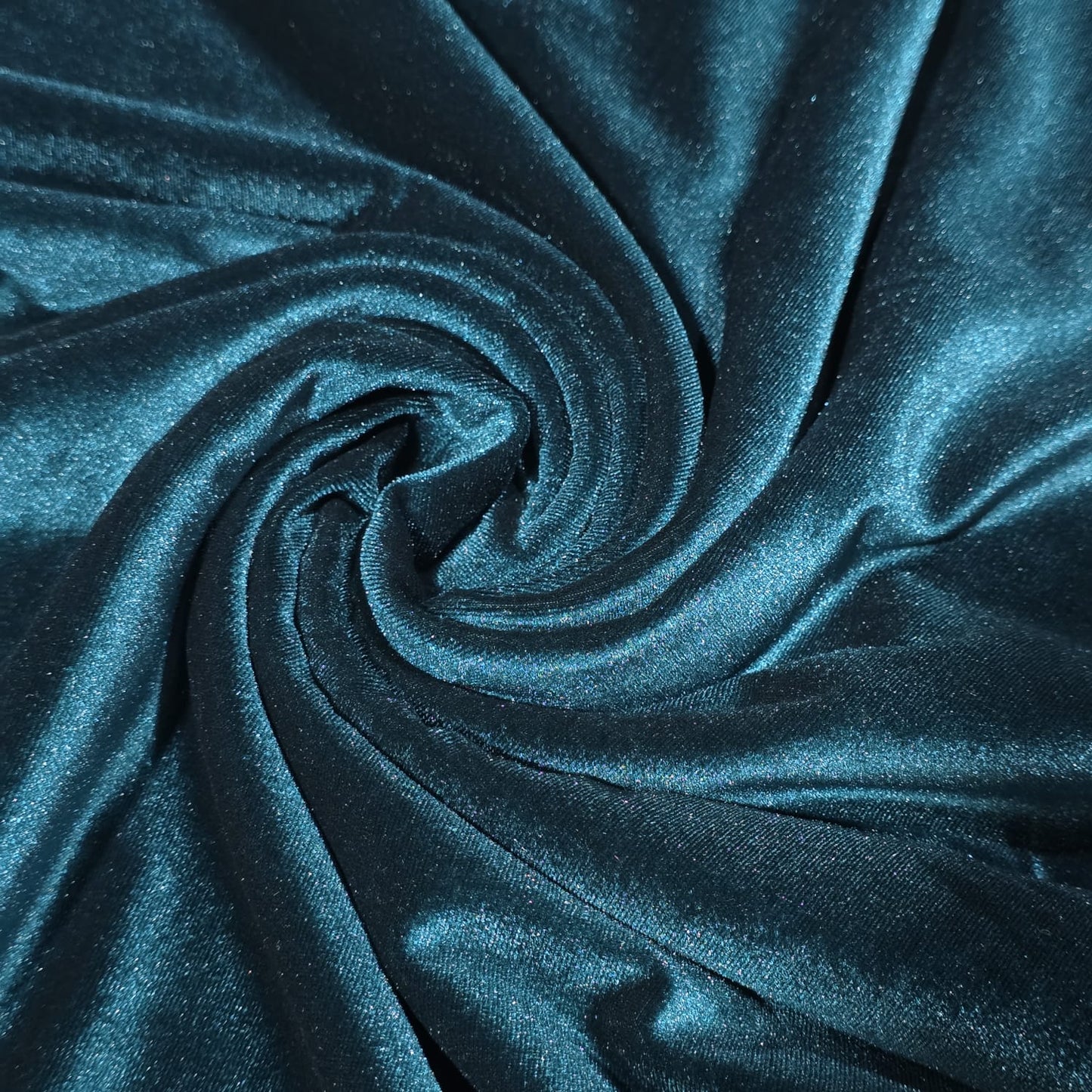 Teal Blue Plain Velour 2 Way Stretch Fabric 58" Wide | Sold by the Meter