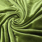 Olive Green Plain Velour 2 Way Stretch Fabric 58" Wide | Sold by the Meter