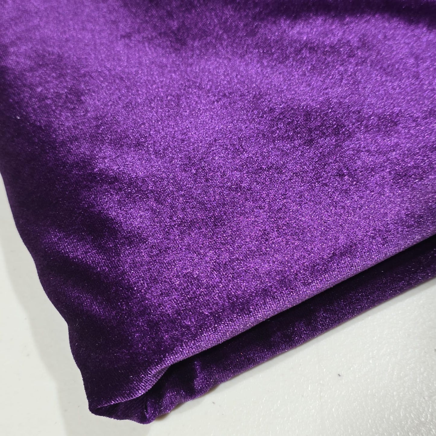 Rich Purple Plain Velour 2 Way Stretch Fabric 58" Wide | Sold by the Meter