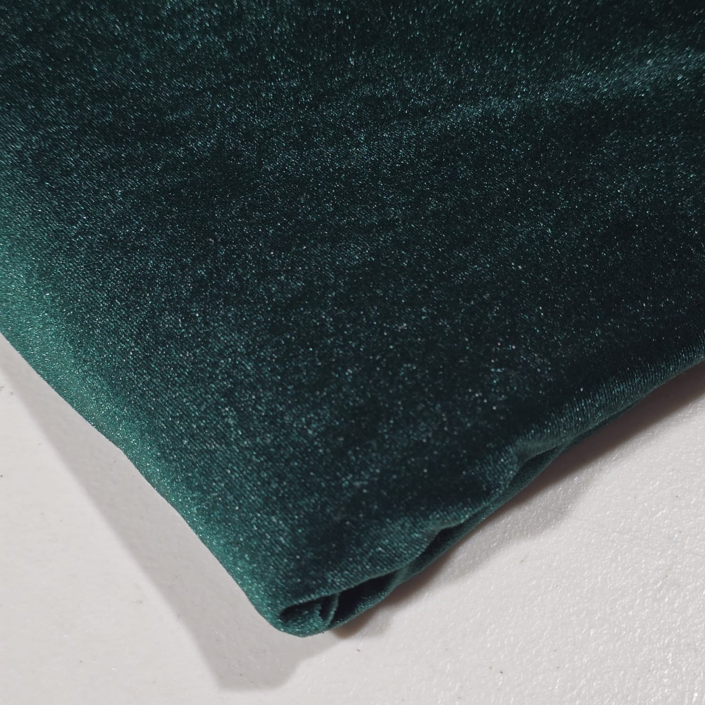 Emerald Green Plain Velour 2 Way Stretch Fabric 58" Wide | Sold by the Meter
