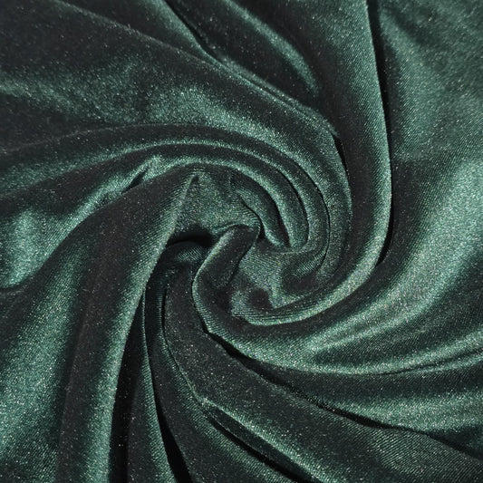 Emerald Green Plain Velour 2 Way Stretch Fabric 58" Wide | Sold by the Meter