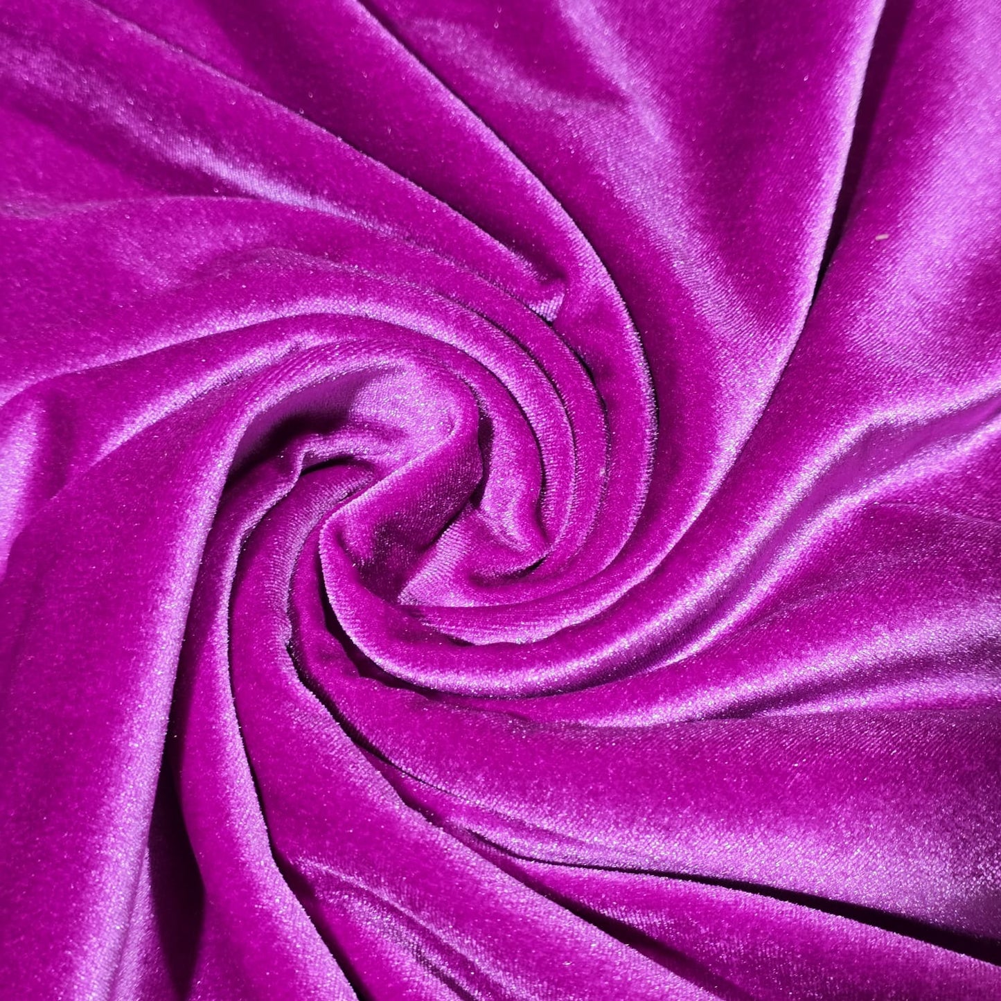 Fuchsia Pink Plain Velour 2 Way Stretch Fabric 58" Wide | Sold by the Meter