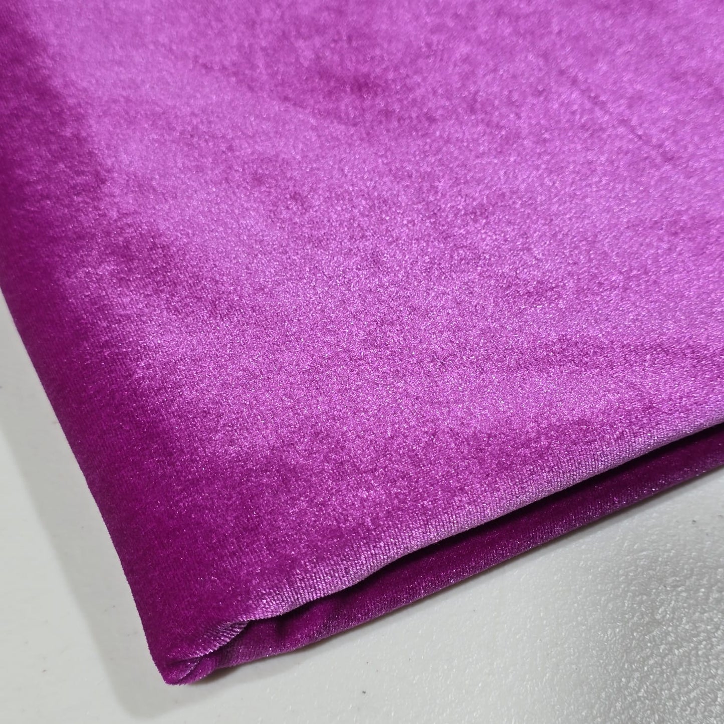 Fuchsia Pink Plain Velour 2 Way Stretch Fabric 58" Wide | Sold by the Meter