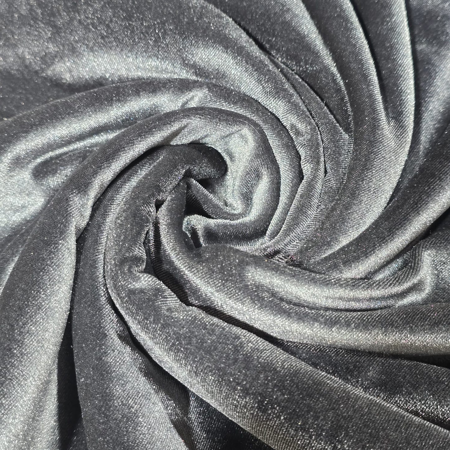 Gunmetal Grey Plain Velour 2 Way Stretch Fabric 58" Wide | Sold by the Meter