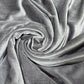 Ash Grey Plain Velour 2 Way Stretch Fabric 58" Wide | Sold by the Meter