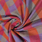 Cotton Linen Large Check Fabric 44 Inch Wide | Orange Pink Purple Plaid Dress Craft Fabric by the Metre