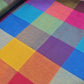 Cotton Linen Large Check Fabric 44 Inch Wide | Bright Multicolour Plaid Dress Craft Fabric by the Metre