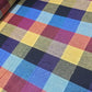 Cotton Linen Large Check Fabric Navy Blue Mustard | 44 Inch Wide Dress Fabric by the Metre