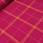Cotton Linen Metallic Windowpane Check Fabric Magenta Pink Gold | 44 Inch Wide Fabric by the Metre