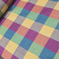 Cotton Linen Large Check Fabric Pastel Multi Colour | 44 Inch Wide Dress Fabric by the Metre