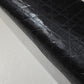 Black Leather Look Quilted Jersey Fabric by the Metre | Stretch Dressmaking Fabric