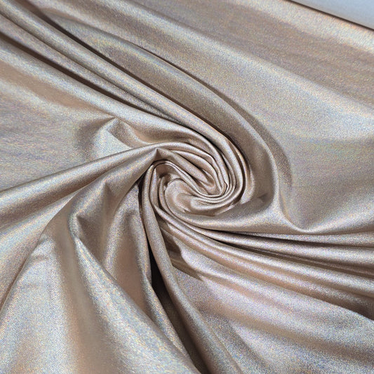 Rose Gold Holographic Foil Fabric by the Metre – Metallic Craft, Costume & Décor Material 58"