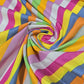 Premium 100% Cotton Lawn Fabric – Rainbow Striped Pattern – 58" (147cm) Wide by the Metre