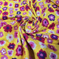 Premium 100% Cotton Lawn Fabric – Bright Yellow Floral Print – 58" (147cm) Wide by the Metre
