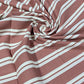 Premium Cotton Linen Blend Fabric – Dusky Pink & Terracotta Stripe Pattern – 58" (147cm) Wide by the Metre
