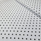 Premium Cotton Linen Blend Fabric – White & Black Polka Dot Pattern – 58" (147cm) Wide by the Metre