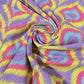 Premium Cotton Linen Blend Fabric – Lilac & Yellow Ogee Ikat Pattern – 58" (147cm) Wide by the Metre
