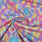 Premium Cotton Linen Blend Fabric – Pastel Pastel Multi-Colour Ikat Pattern – 58" (147cm) Wide by the Metre