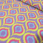Premium Cotton Linen Blend Fabric – Lilac & Yellow Ogee Ikat Pattern – 58" (147cm) Wide by the Metre