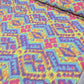 Premium Cotton Linen Blend Fabric – Multi-Colour Ikat Diamond Print – 58" (147cm) Wide by the Metre