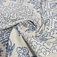 Premium Linen Flax Fabric – Off-White & Indigo Blue Bandhani Print – 44" (112cm) Wide by the Metre