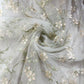 Ivory Floral Zari Embroidery Mesh Net Material Dress Craft Fabric 58" Wide By The Meter
